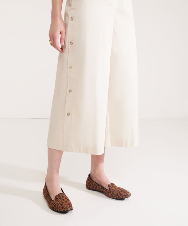 Pantalón Moda Unicolor, Culotte Tiro Alto Y Silueta Amplia