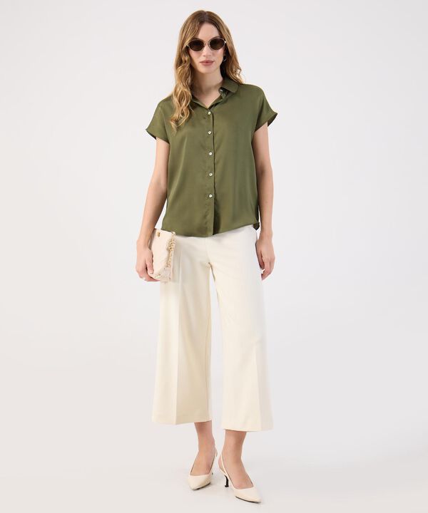 Blusa Verde Manga Corta Mujer image number null