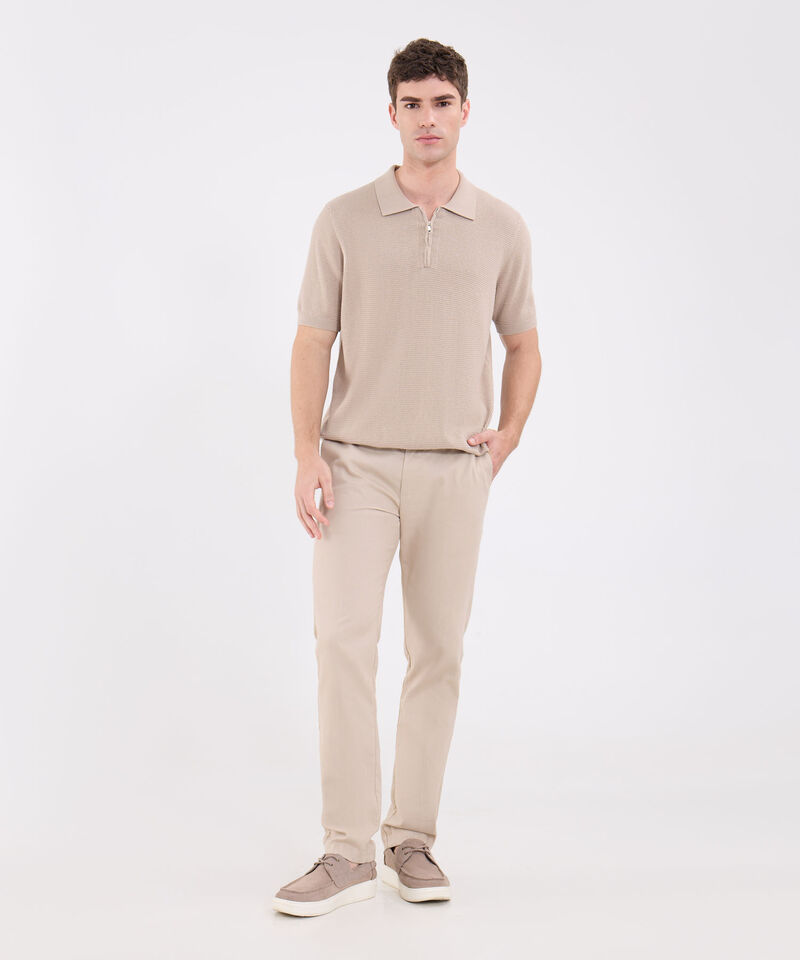 Polo Unicolor Con Cremallera