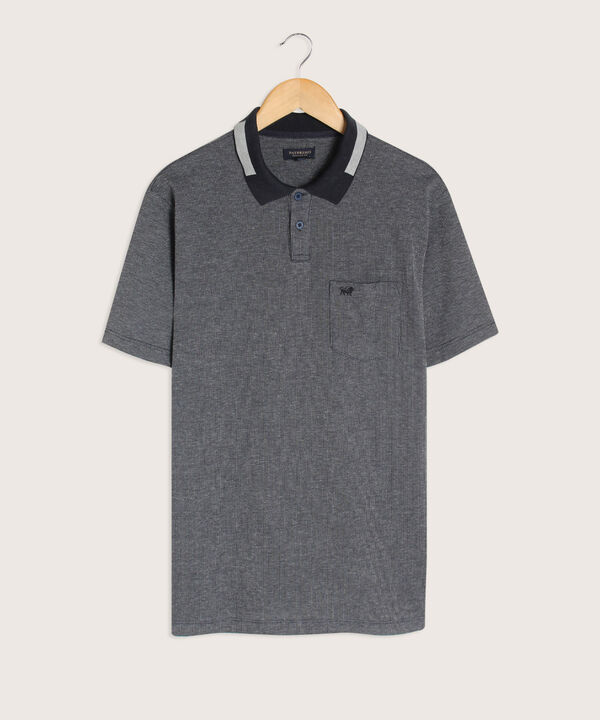 Polo Unicolor Con Textura