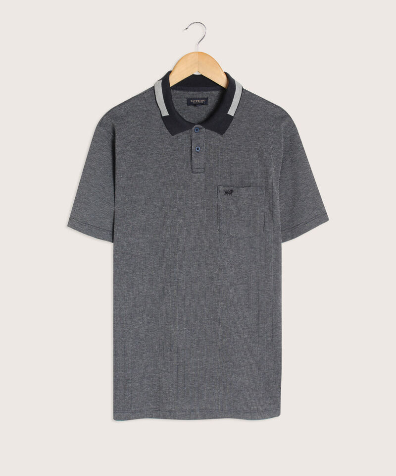 Polo Unicolor Con Textura