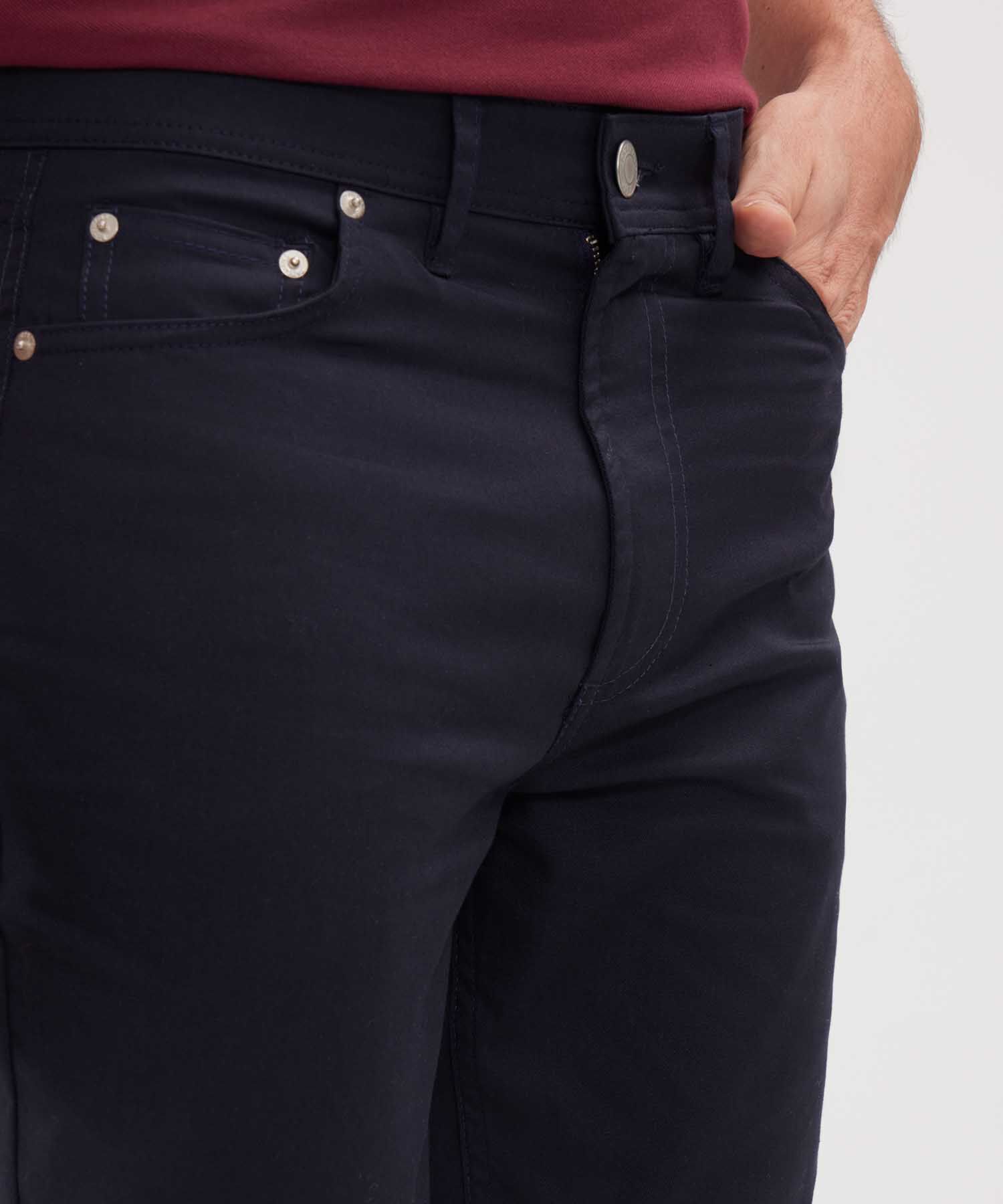 Pantalon Unicolor 5 Bolsillos, Silueta Slim Fit