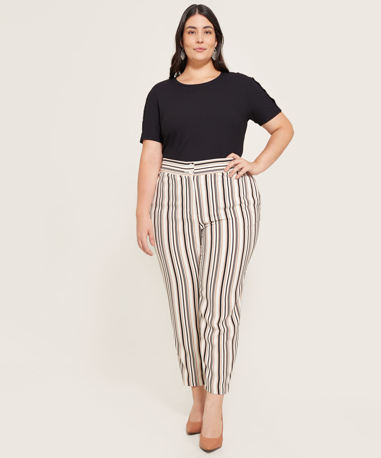 Pantalon Estampado A Rayas