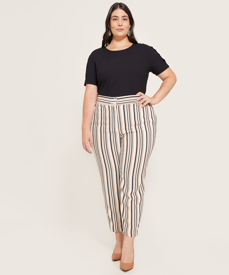 Pantalon Estampado A Rayas