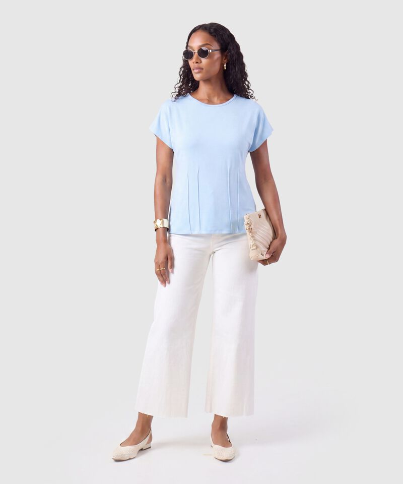 Camiseta Con Pliegues Frontales Mujer
