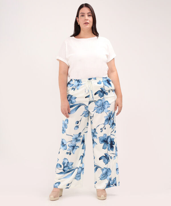 Pantalón Estampado Con Pretina Encauchada image number null