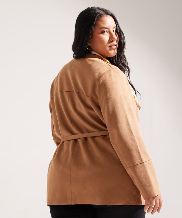 Chaqueta Larga en Suede