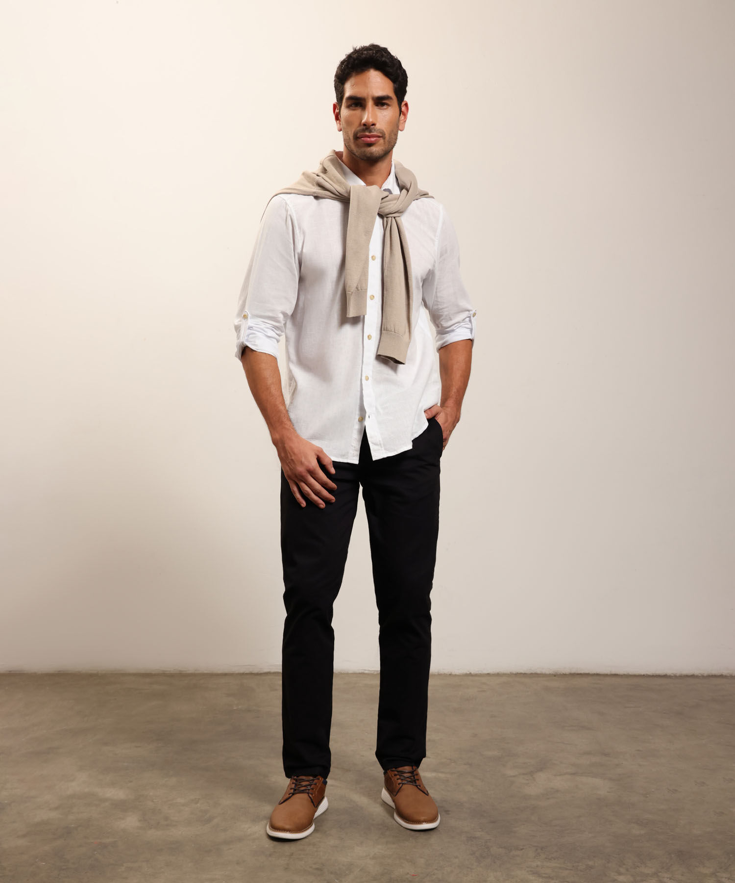 Camisa Manga Larga Con Charretera