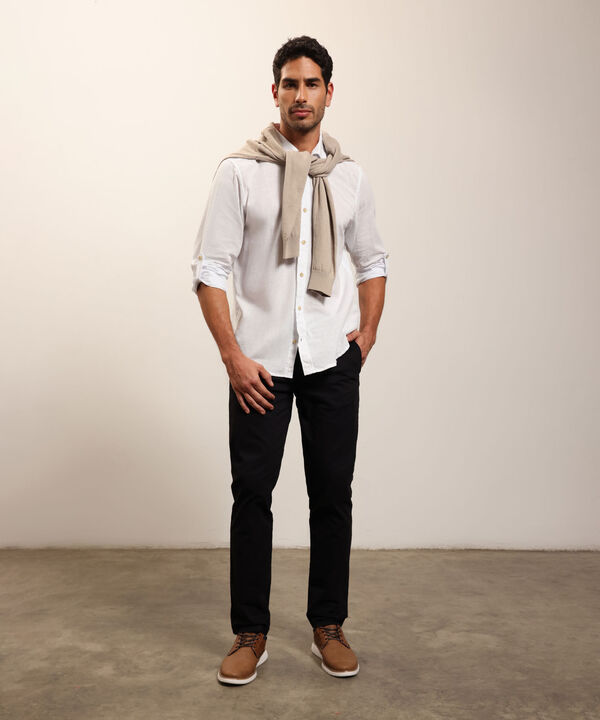 Camisa Manga Larga Con Charretera