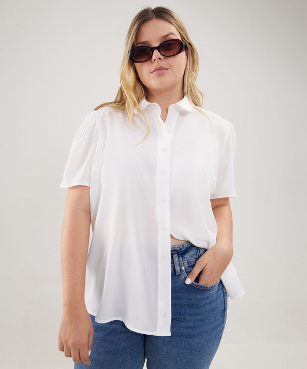 Camisa Unicolor Con Randado