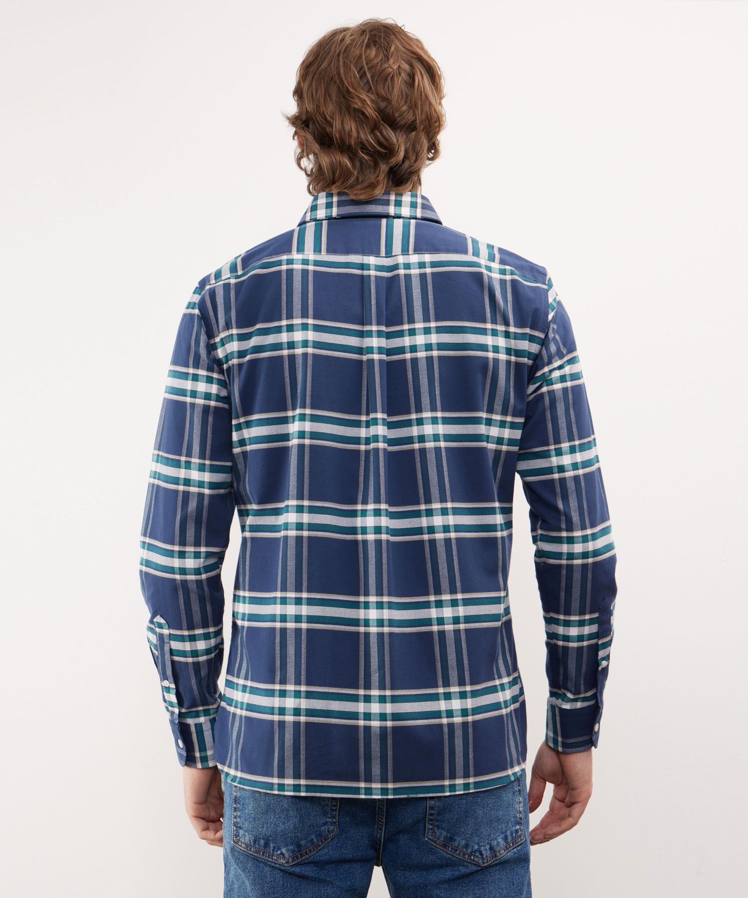 Camisa Manga Larga Button Down Prete&ntilde;ido