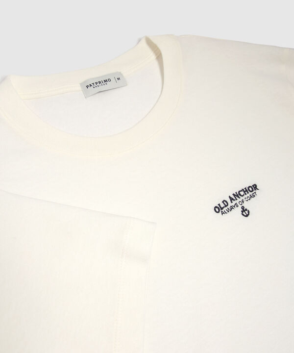 Camiseta Con Bordado Cuello Redondo image number null