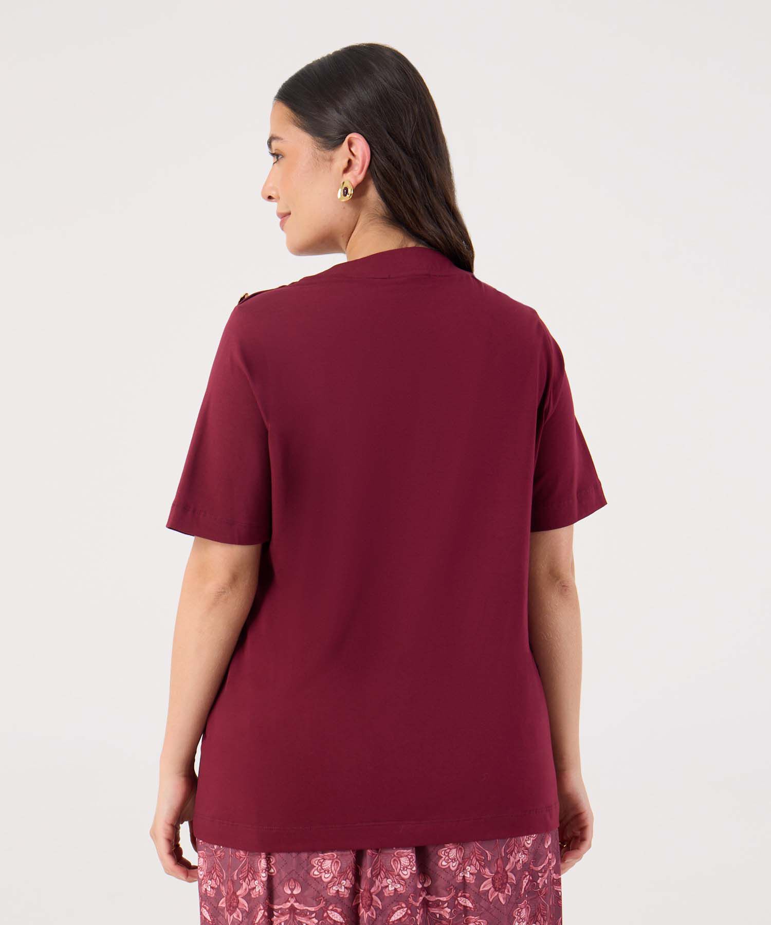 Camiseta Unicolor Para Mujer