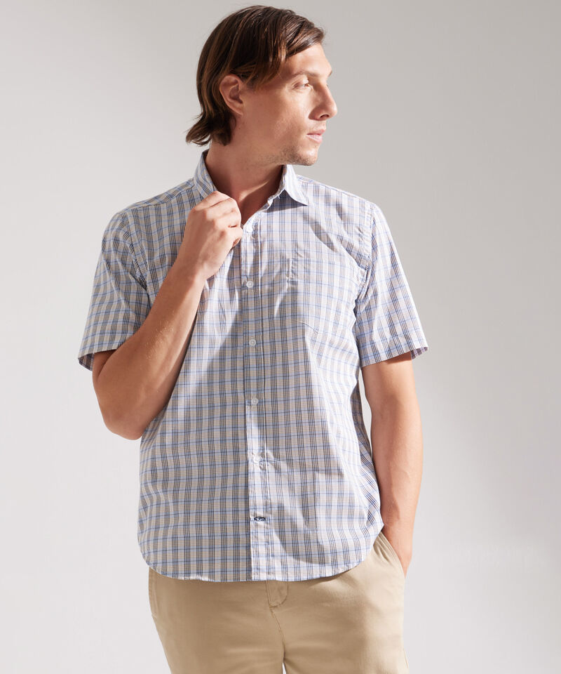 Camisa Manga Corta Preteñida, Cuello Formal