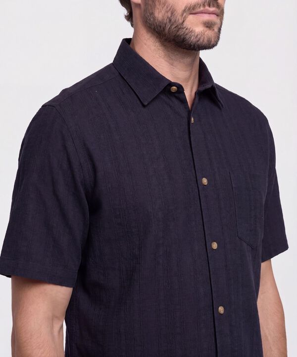 Camisa Manga Corta Texturizada para Hombre