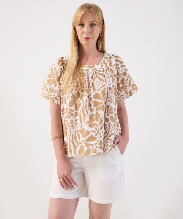Blusa De Mujer Escote Cuadrado Estampado Floral image number null