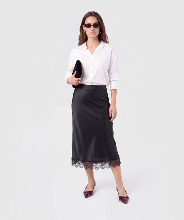 Camisa Fluida Pu&ntilde;o Ancho Para Mujer