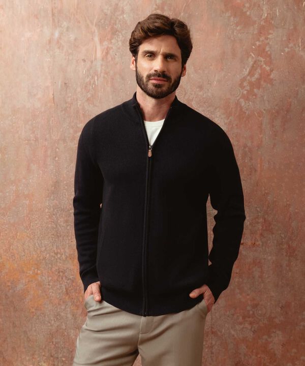 Buzo De Punto Con Cremallera Para Hombre