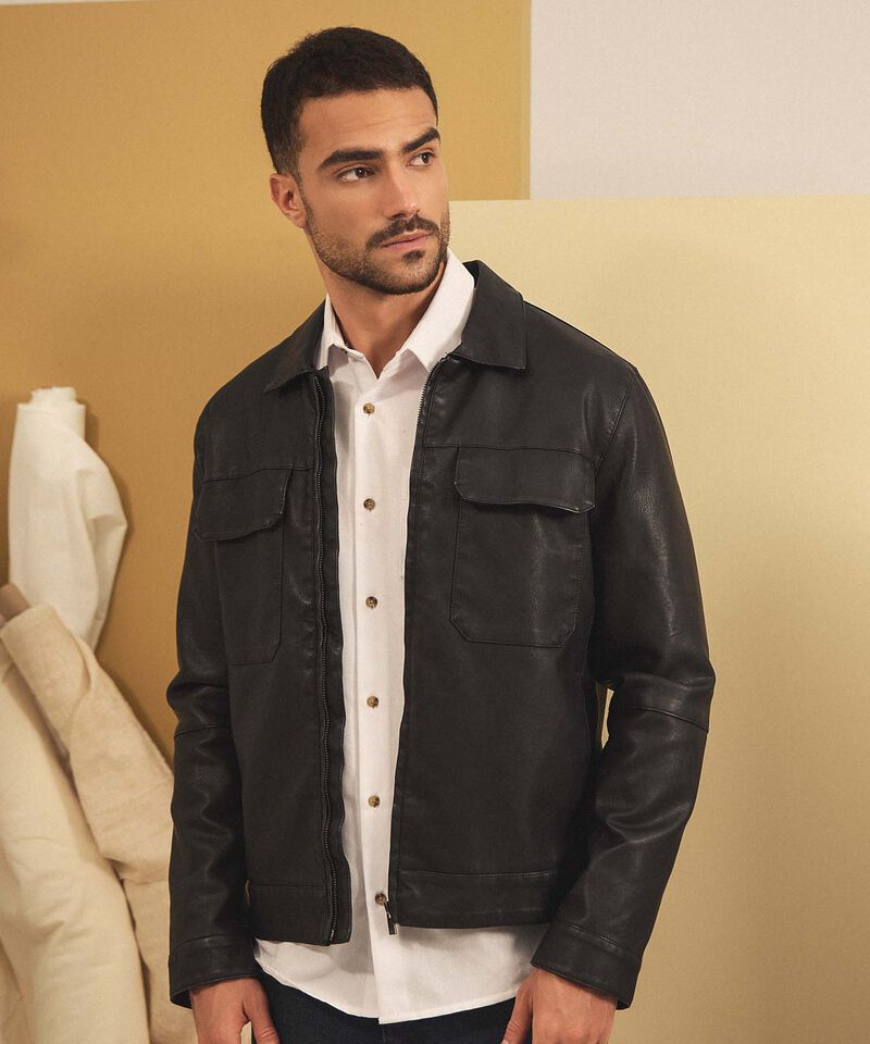 Camisa Manga Larga con Bolsillo Para Hombre