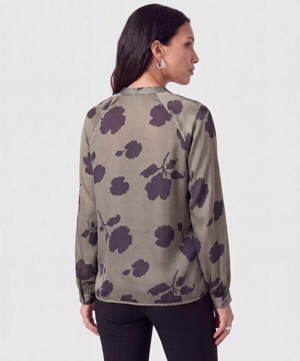 Blusa Estampada Manga Ragl&aacute;n Para Mujer