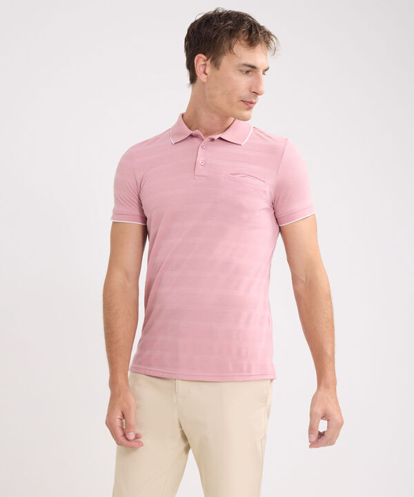 Polo Unicolor Cuello Tejido Con Bolsillo image number null