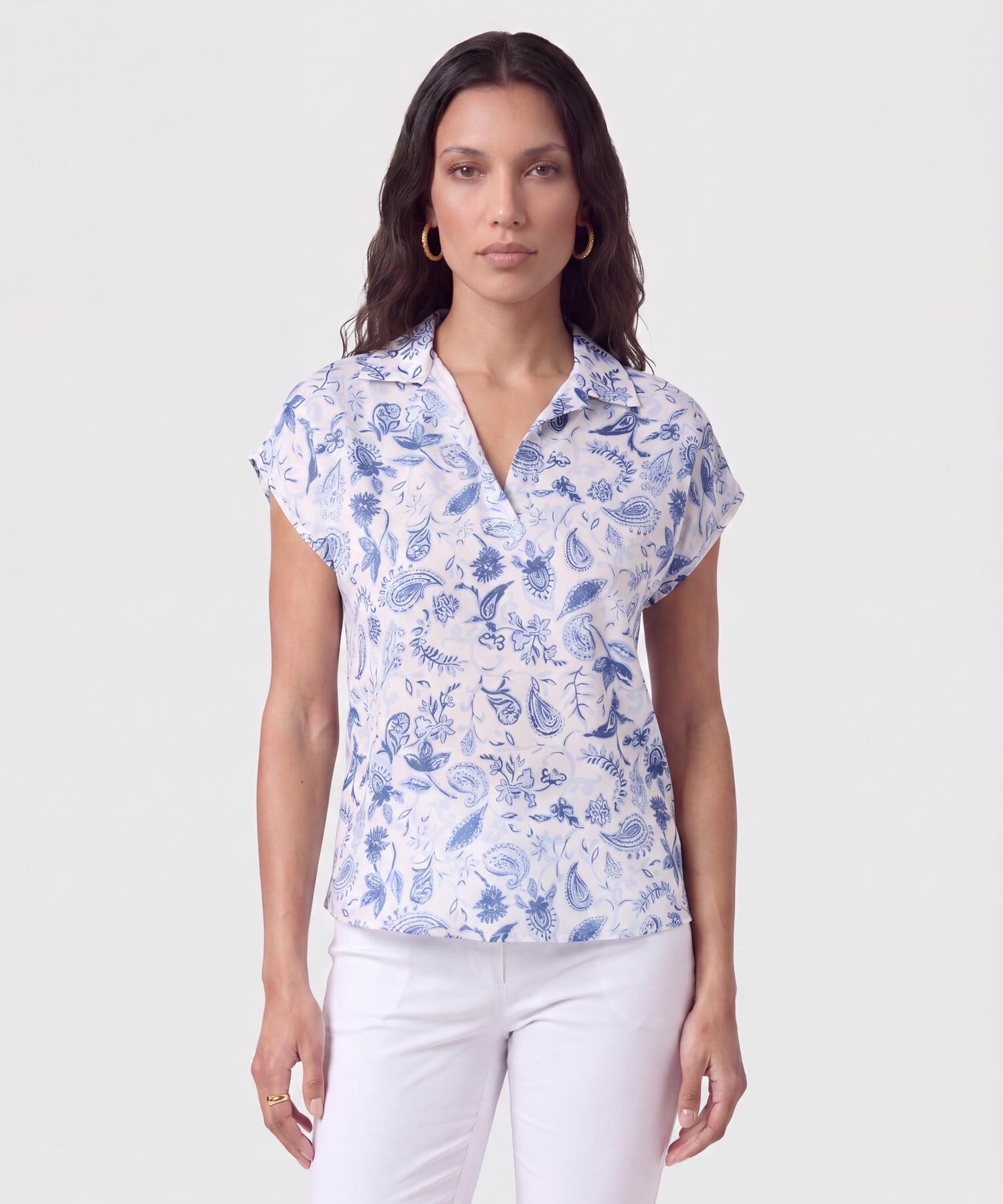 Blusa Camisera Manga Corta Para Mujer