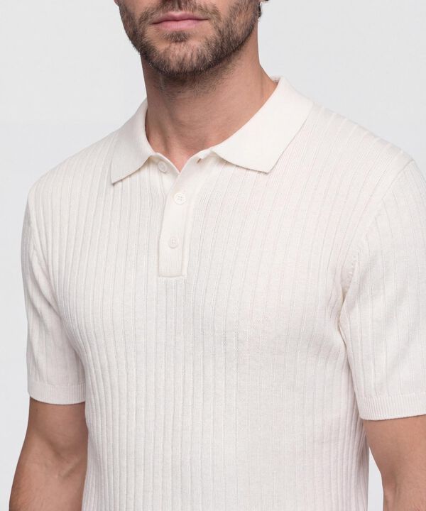 Polo De Punto Acanalado Para Hombre