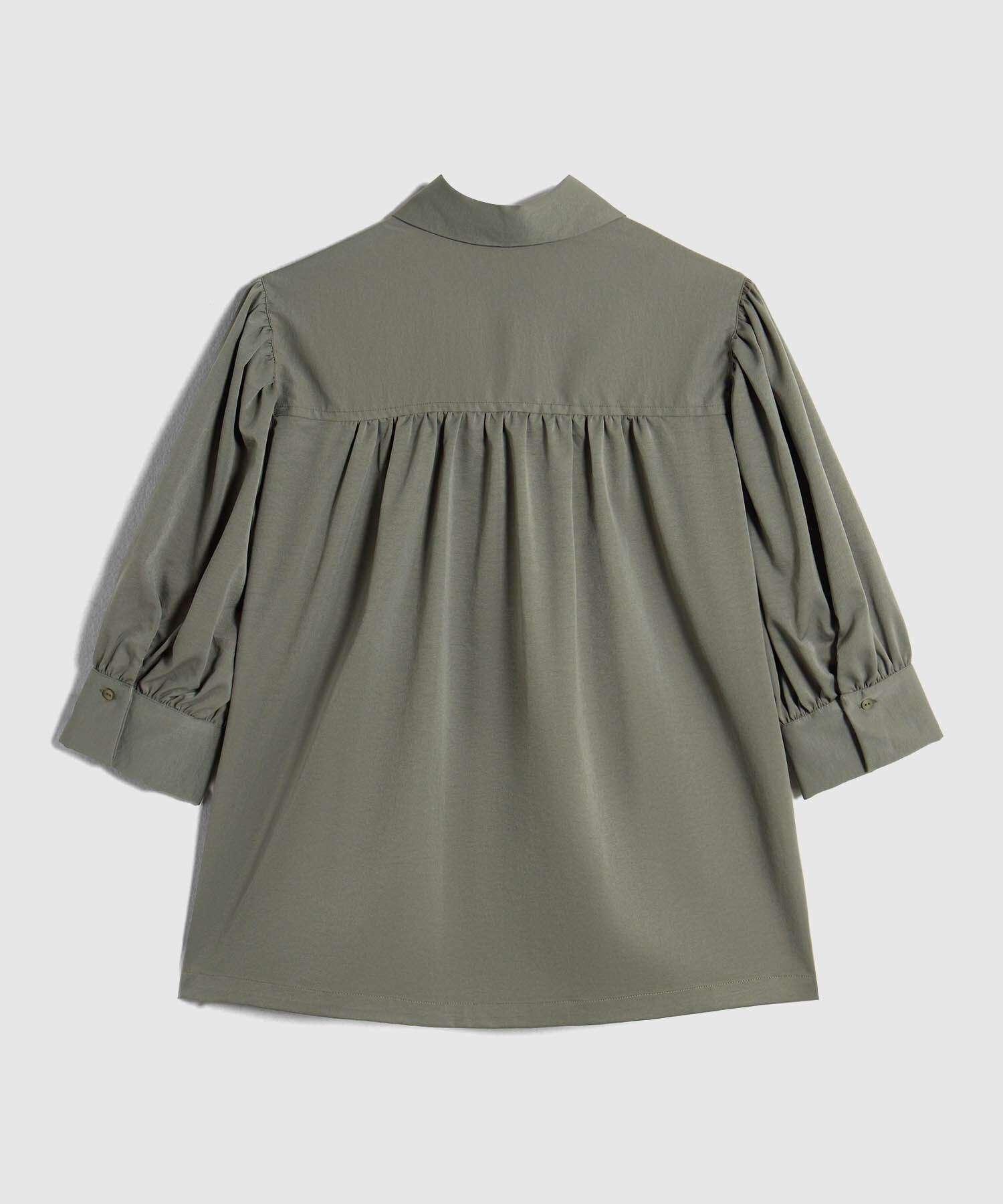 Camisa Camisera Con Mangas Recogidas Para Mujer