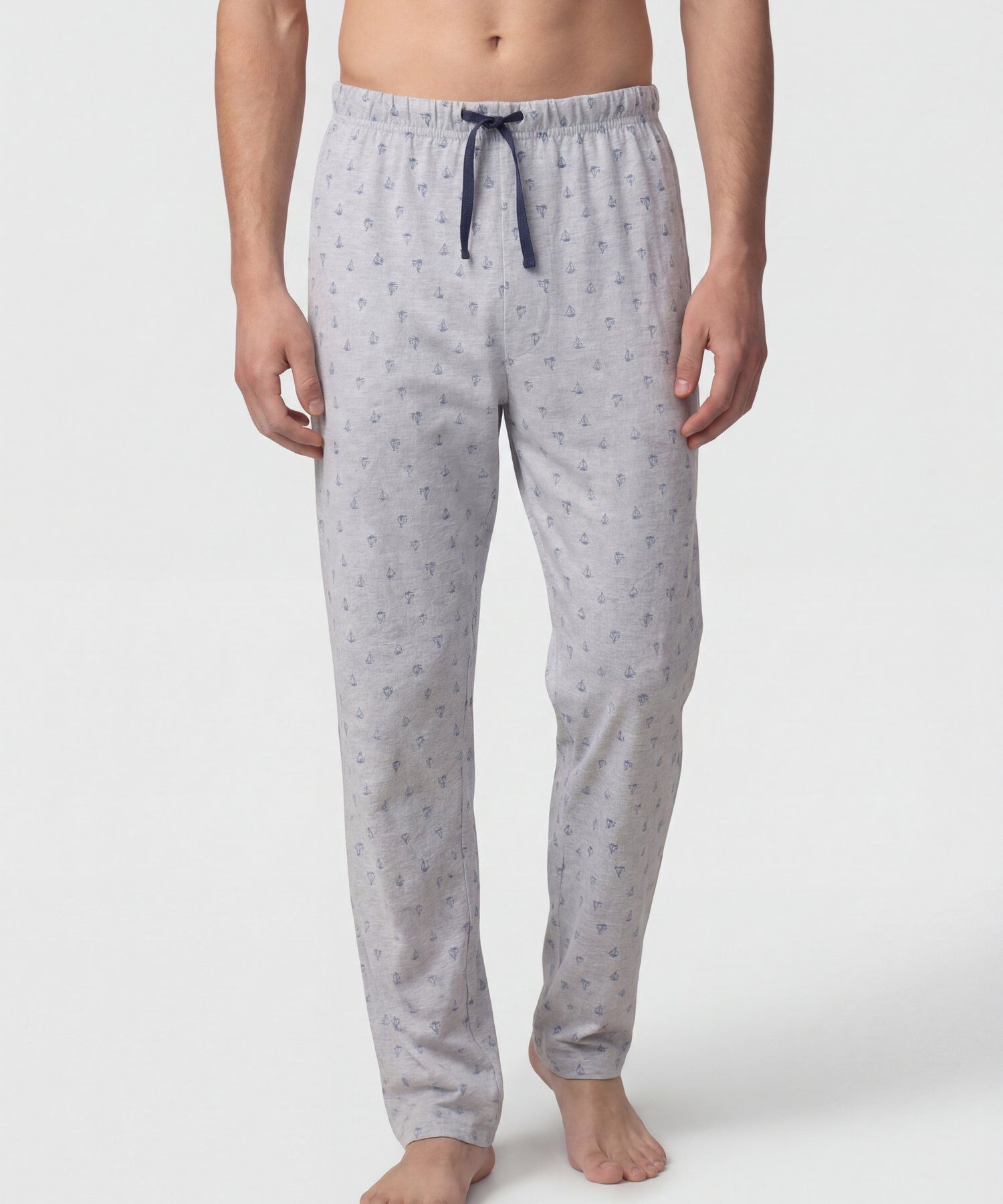 Pijama Con Camiseta De Cuello Redondo Para Hombre