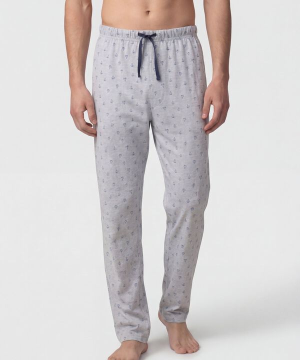 Pijama Con Camiseta De Cuello Redondo Para Hombre