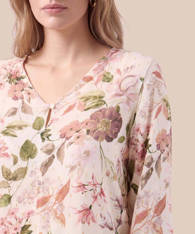 Blusa Escote En V Con Bot&oacute;n Para Mujer