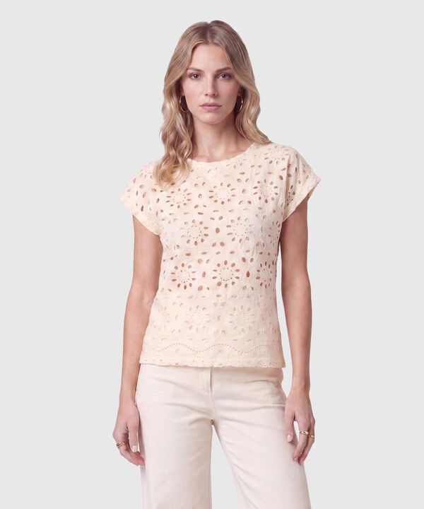 Blusa De Mujer Con Calados Florales image number null