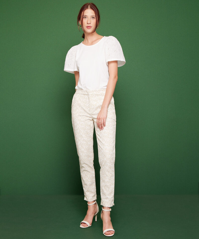 Pantalón Básico Estampado De Puntos