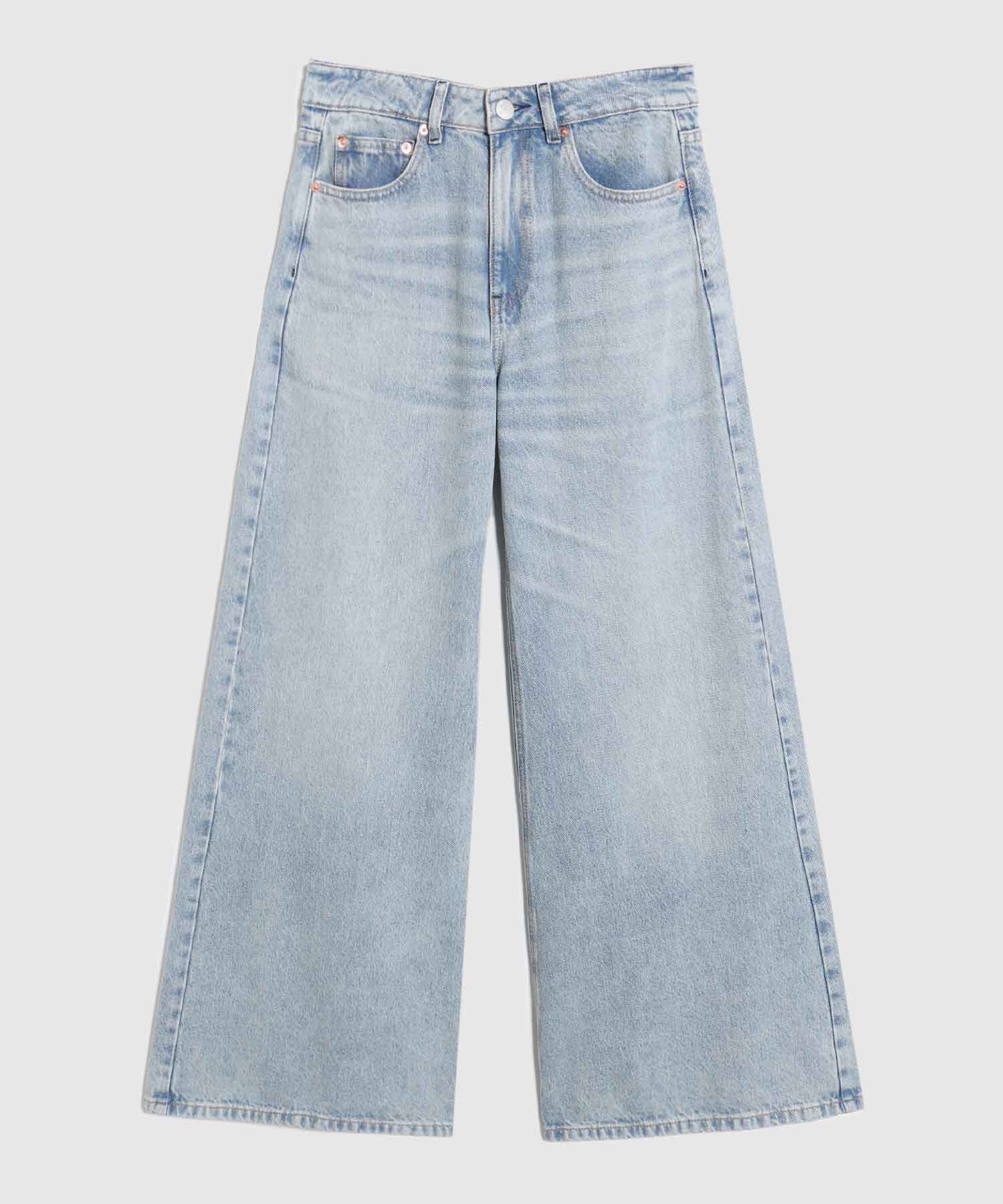 Jeans Wide Leg De Tiro Alto Para Mujer