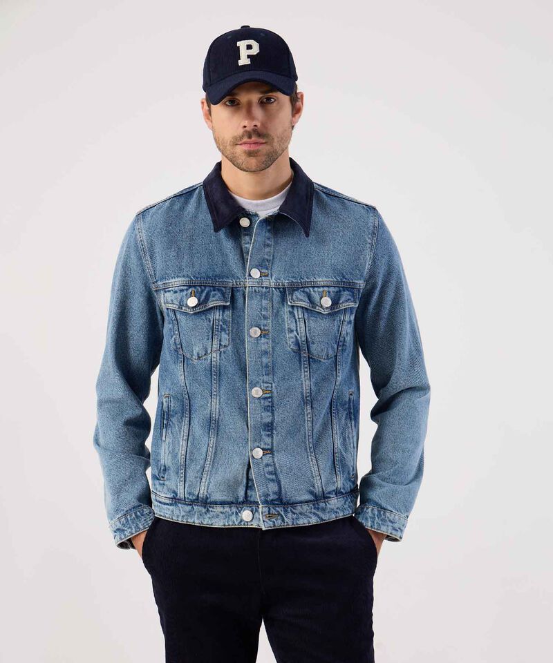 Chaqueta Denim Con Cuello En Contraste