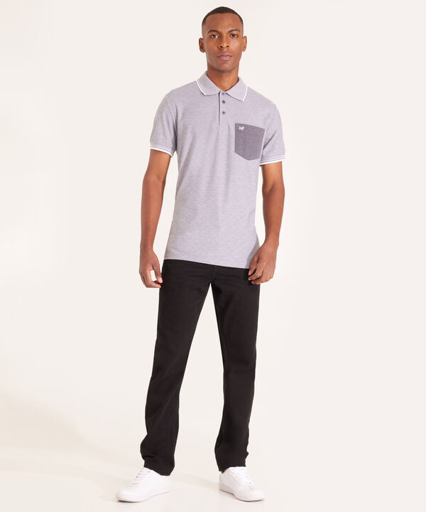 Polo Preteñida Texturizada, Cuello Y Puños Tejidos Con Bolsillo Y Silueta Regular Fit, Sunset Dust Línea Moda