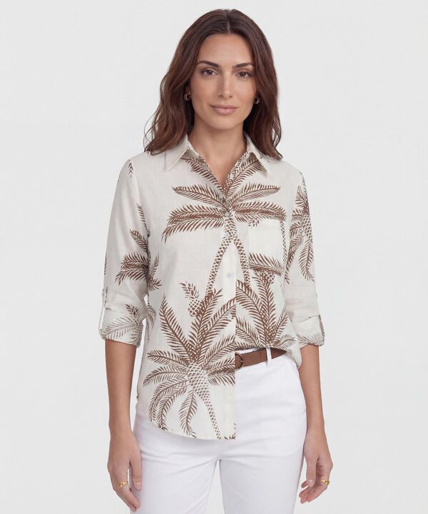 Camisa Estampada Con Charreteras Ajustables  image number null