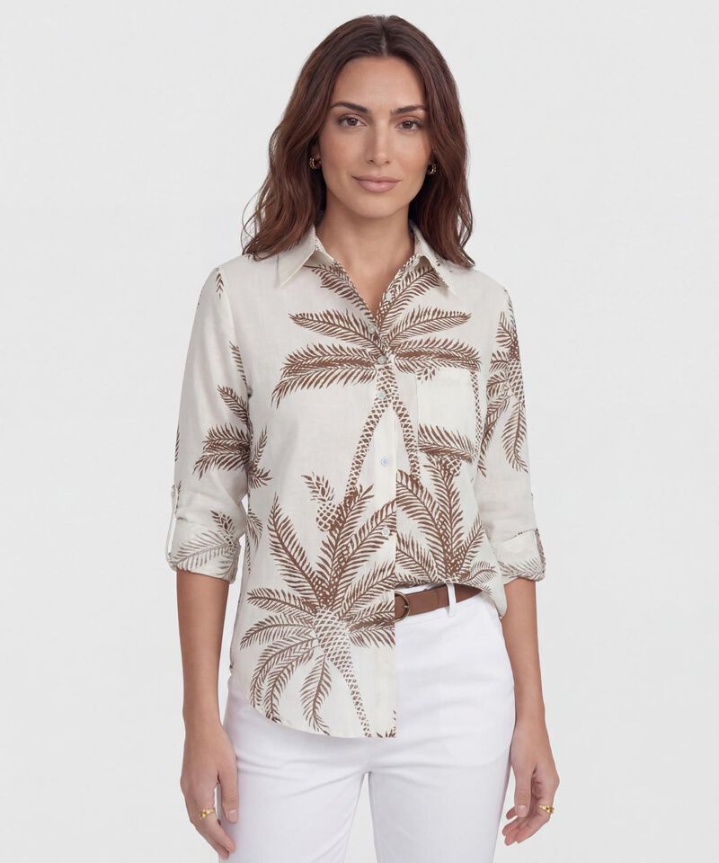 Camisa Estampada Con Charreteras Ajustables 