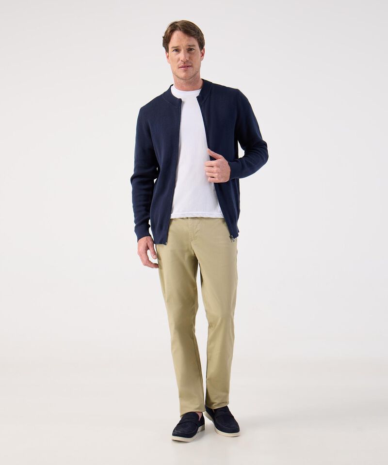 Chaqueta Bomber de Punto para Hombre con Cremallera