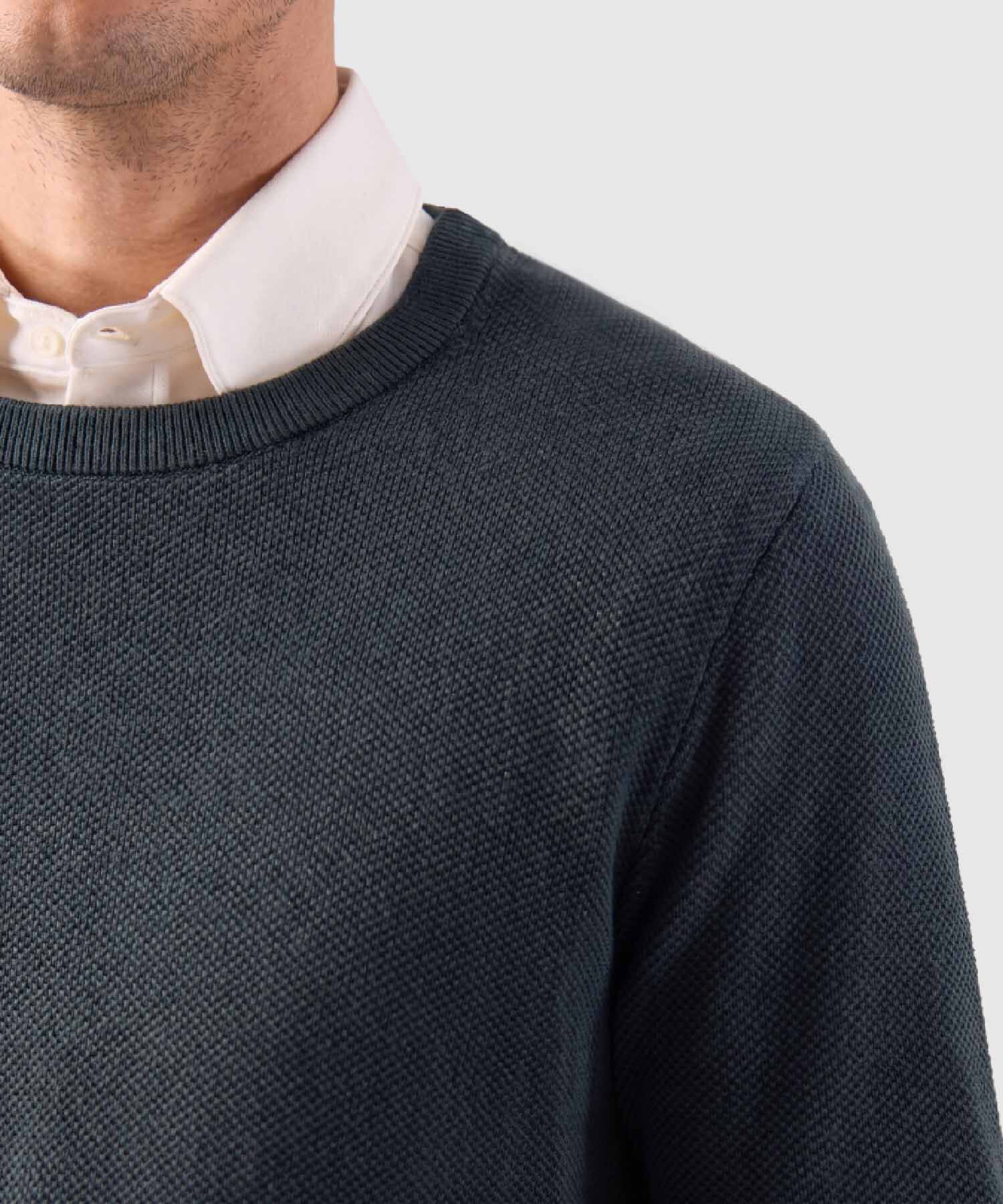 Saco Tejido De Cuello Redondo Para Hombre