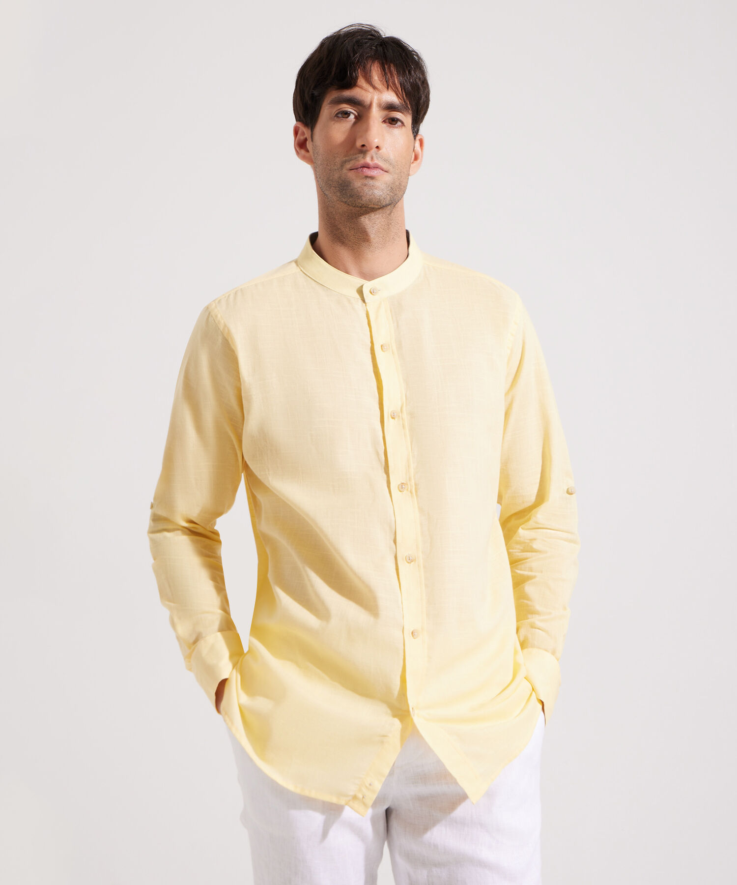 Camisa Manga Larga con Cuello Mao Compra ahora Patprimo