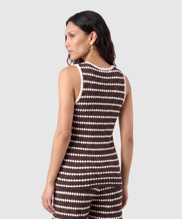 Camiseta Sin Mangas De Punto Para Mujer