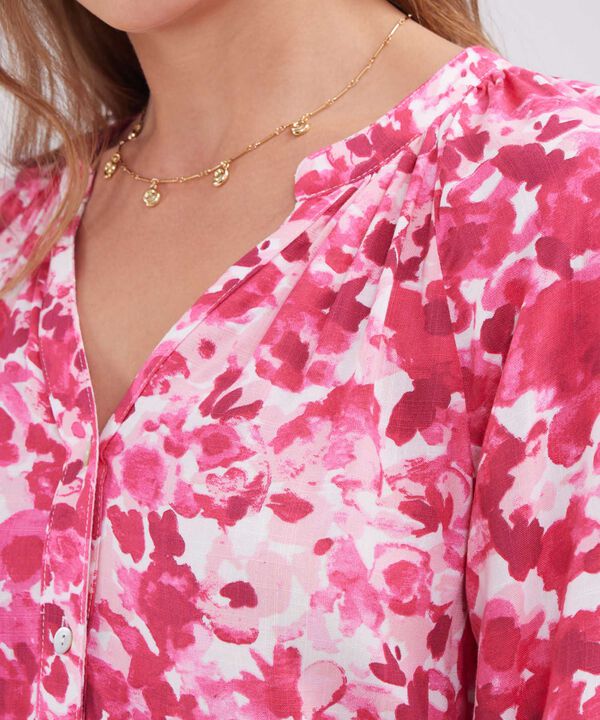 Blusa Manga Tres Cuartos Cuello Neru Estampada image number null