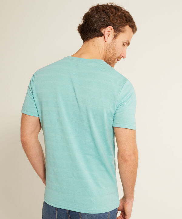 Camiseta Unicolor, Cuello Redondo Con  Bolsillo De Parche