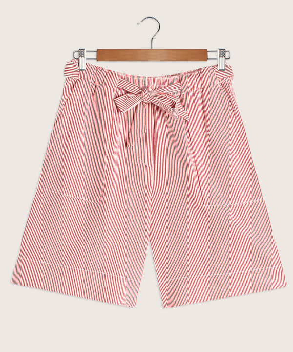 Bermuda Estampada Con Cintur&oacute;n Para Mujer