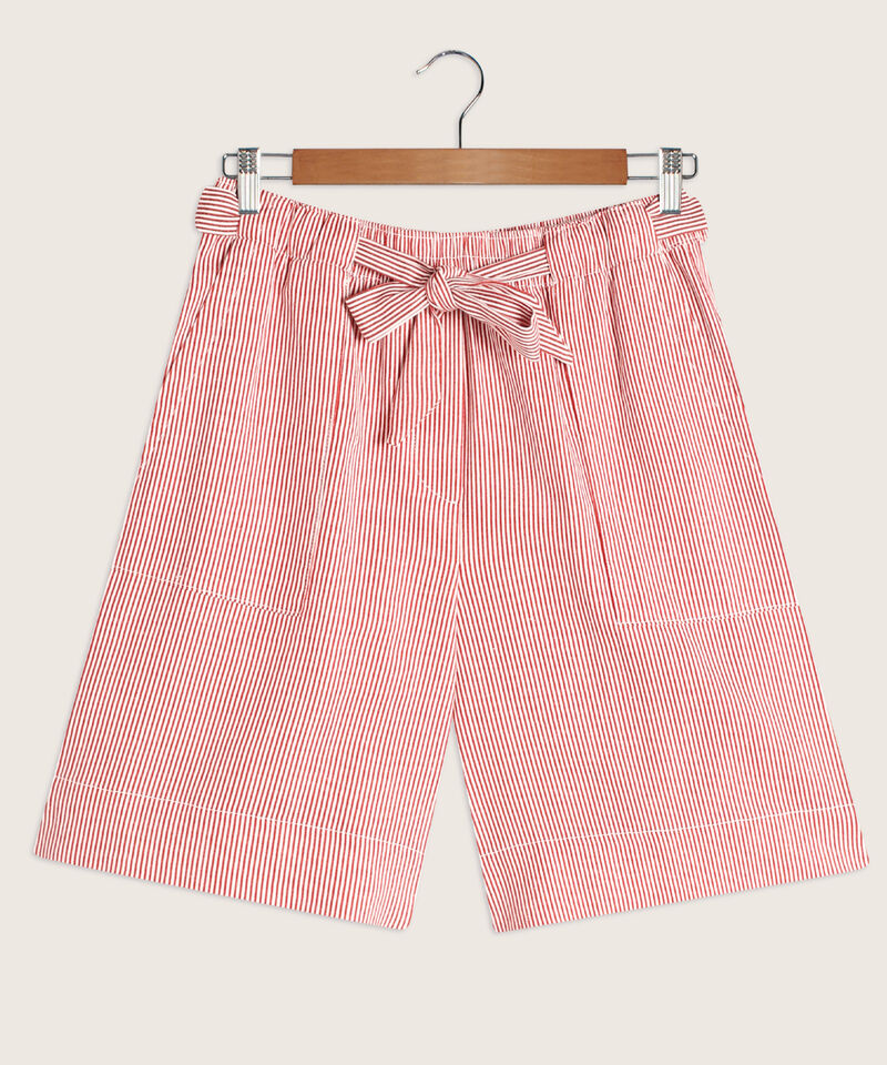 Bermuda Estampada Con Cintur&oacute;n Para Mujer