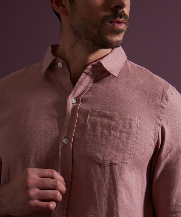Camisa Manga Larga Unicolor Base Lino