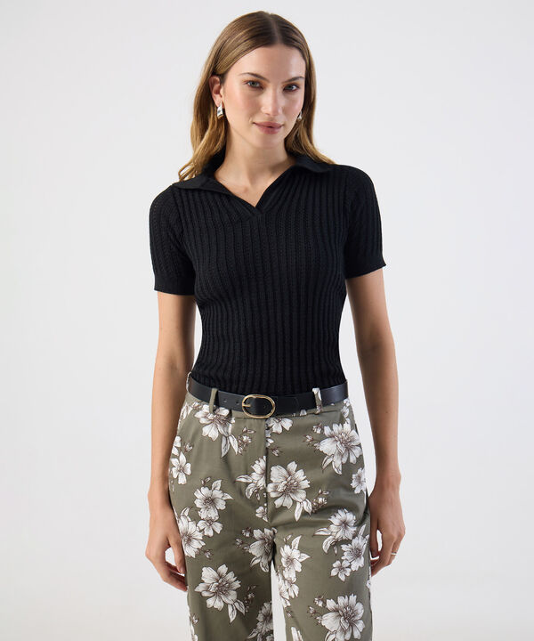 Polo Punto Calado Manga Corta Para Mujer image number null