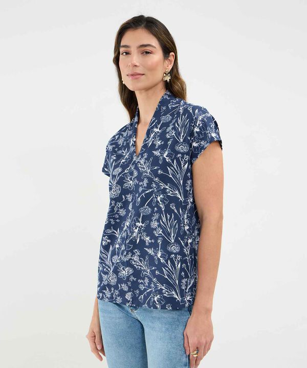 Camiseta Estampada Cuello en V image number null