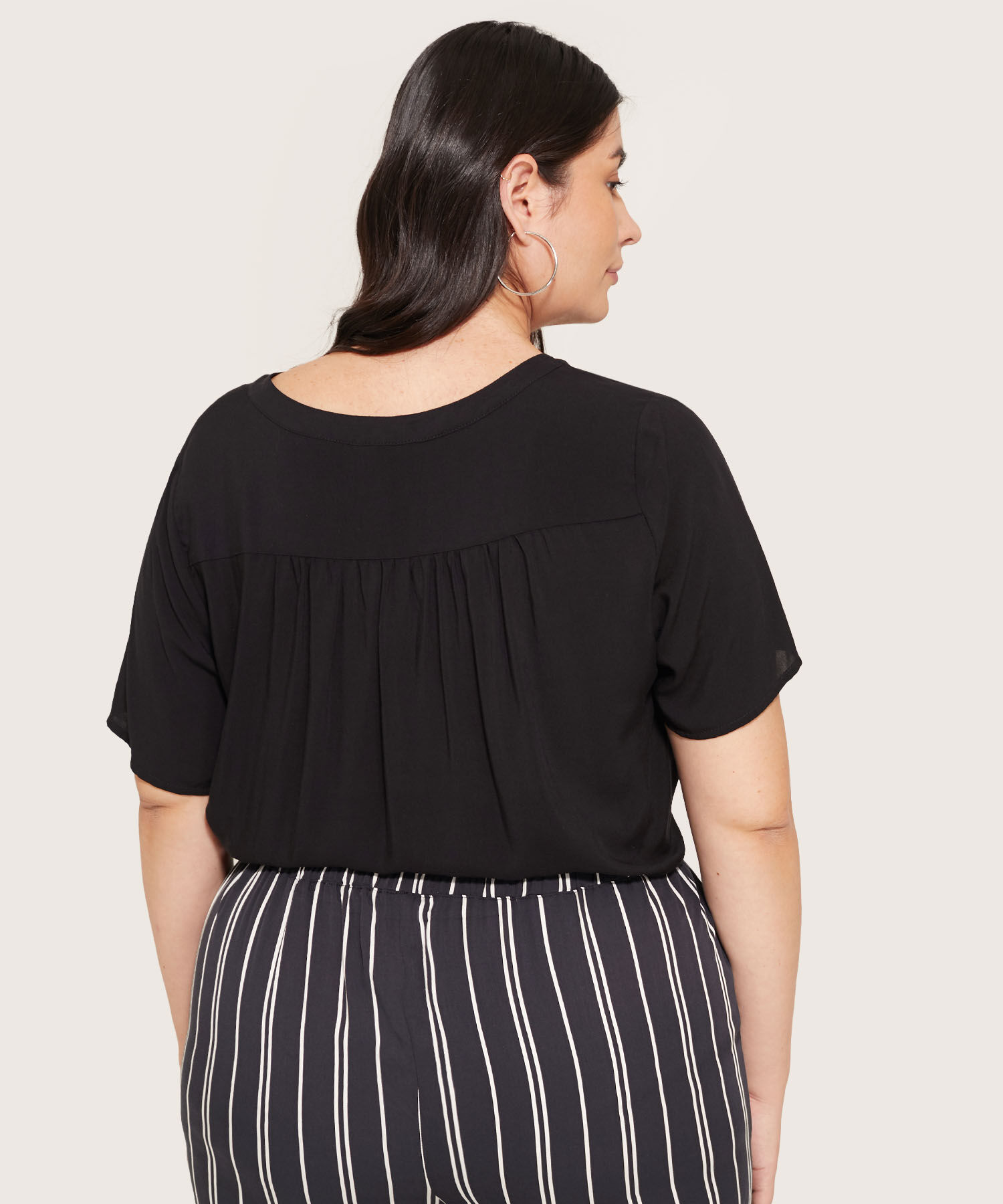 Blusa Manga Corta Escote En V